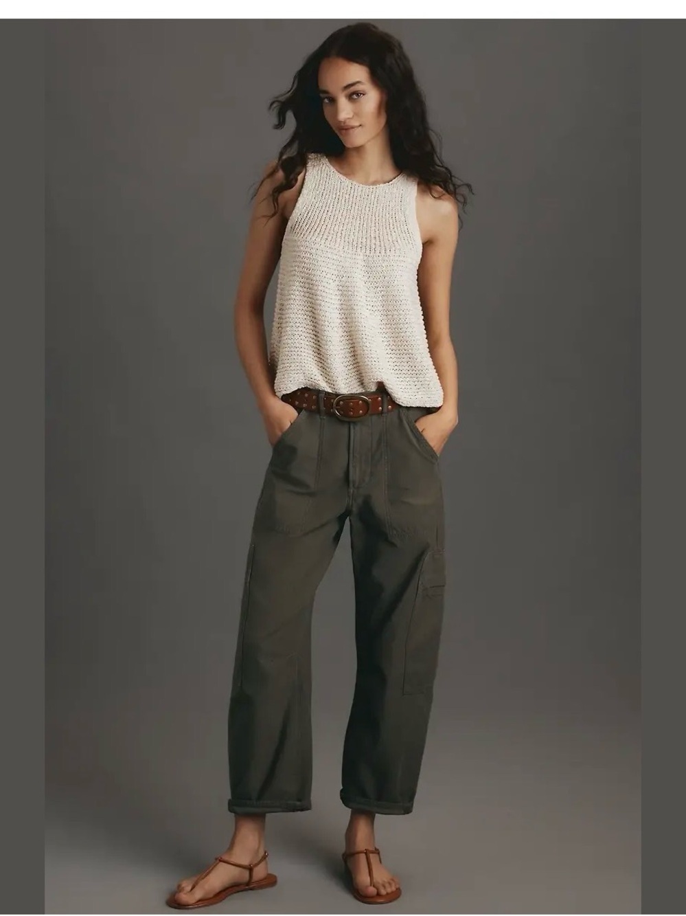 Anthropologie Pilcro NWT Swing Sweater Tank Ivory Size Medium